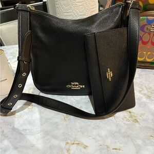 Coach Black Leather Shoulder Bag